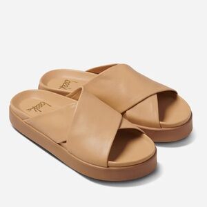 beek Hen tan Leather Platform Slide Sandals Women’s Sz 8